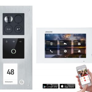 Balter ERA Video Türsprechanlage mit Fingerprint für 1 Familienhaus (Innenstation Farbe: Weiß / Türstation Farbe : Schwarz / RFID Schlüssel: 1)