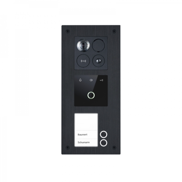 Fingerprint-Unterputz-Türstation BALTER ERA Black für 2-Familienhaus (RFID Schlüssel: 10 / Türstation Farbe : Anthrazitgrau)